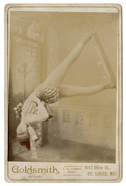  [GYMNAST] Cabinet Photo of Edna Hanman. St. Louis: Goldsmit...