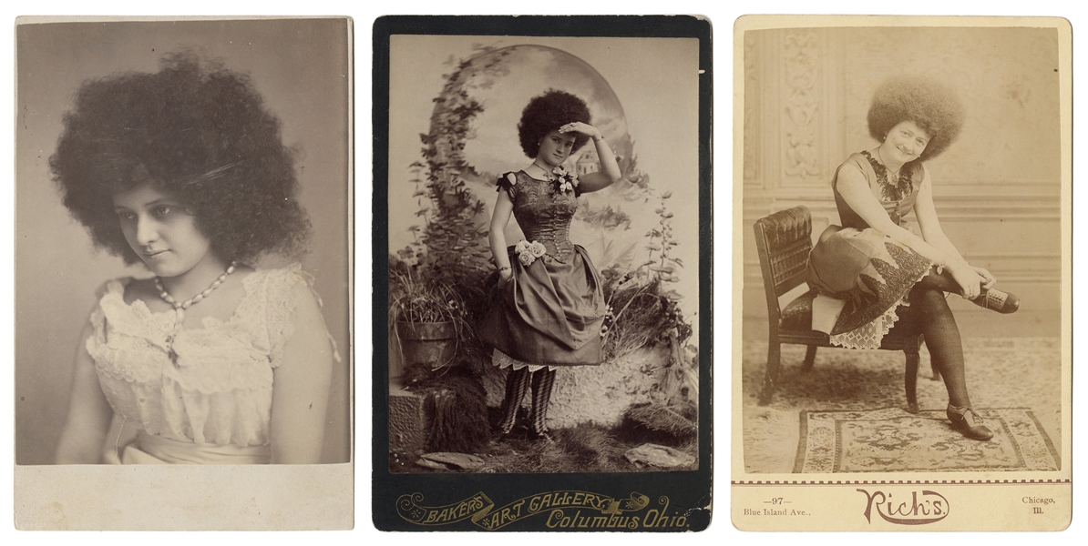  [CIRCASSIAN LADIES] Three Cabinet Cards of Circassian Beaut...
