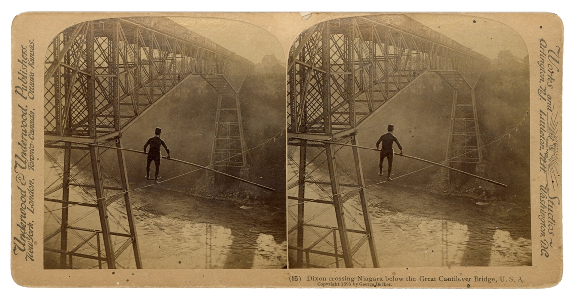  Tight Rope Walker Samuel J. Dixon Crossing Niagara Falls St...