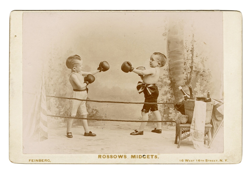  Cabinet Card Portrait of Rossows Boxing Midgets. New York: ...