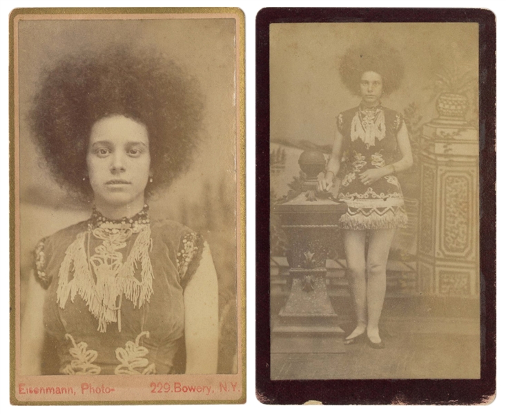  Two CDV Portraits of a Black Circassian. Circa 1880. One be...