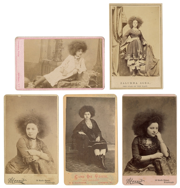  Five CDVs of Circassian Beauties. Circa 1880. Including a p...