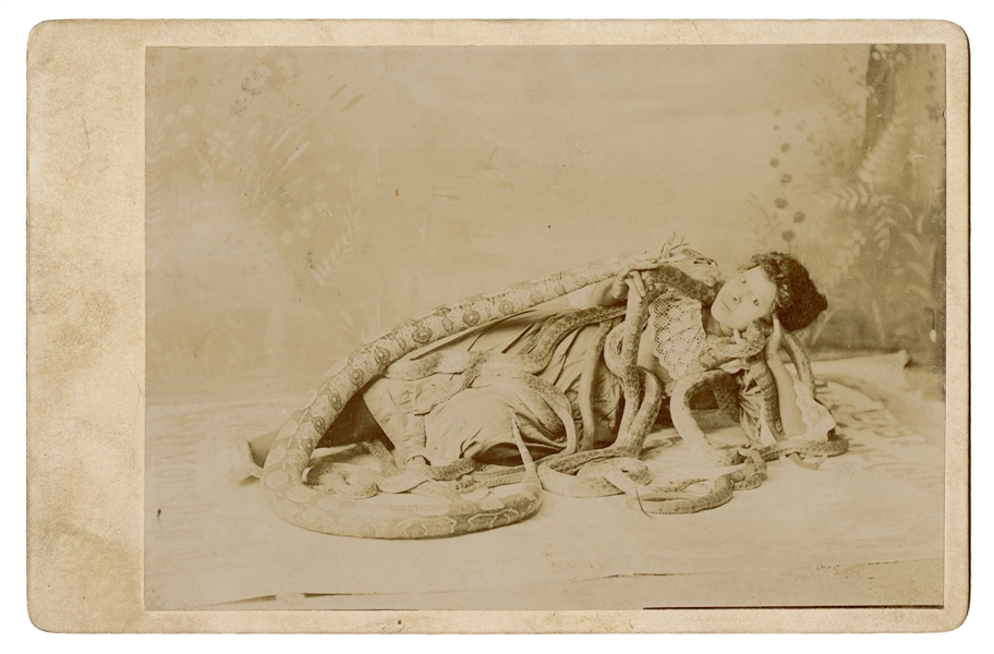  Photograph of an African American Snake Charmer. Circa 1880...