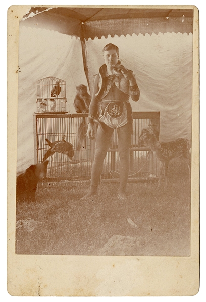  Cabinet Card Portrait of a Circus Animal Trainer. Circa 189...
