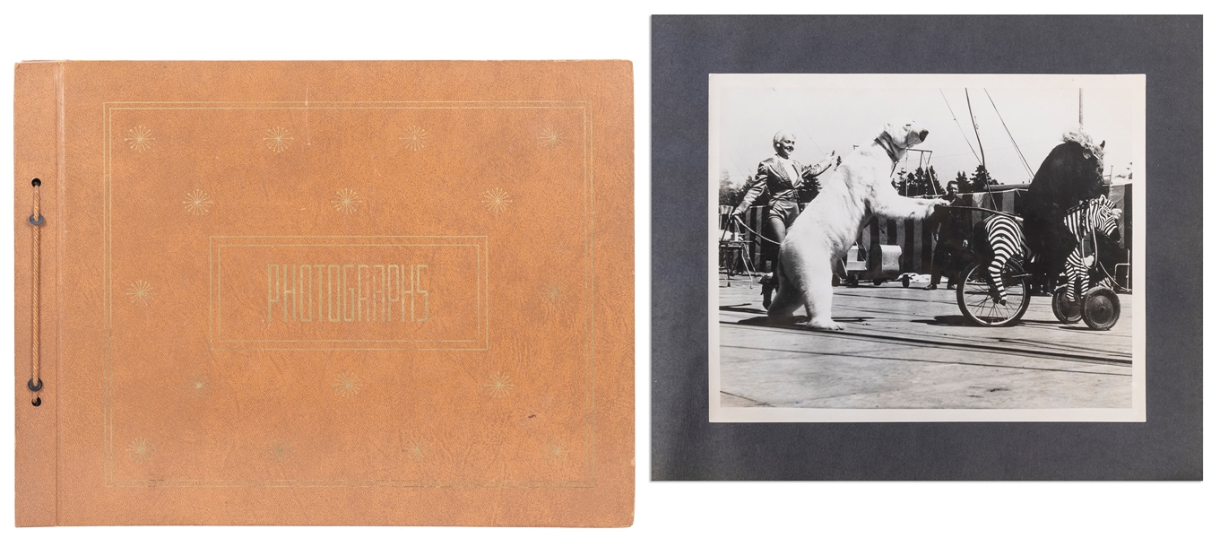  Scrapbook of Circus Photographs. American, ca. 1950s/60s. V...