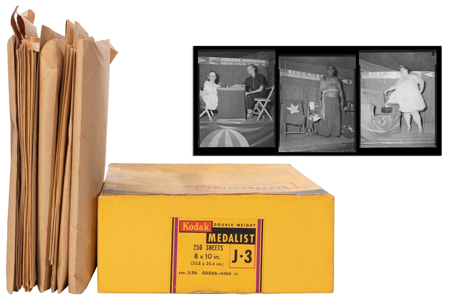  Large Collection of Circus Performer Photo Negatives. Mid-1...