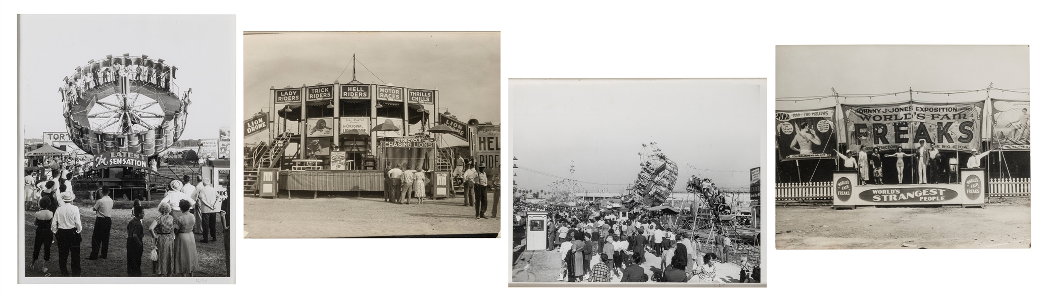  Lot of Four Carnival Photographs. Circa 1940s/50s. Two phot...