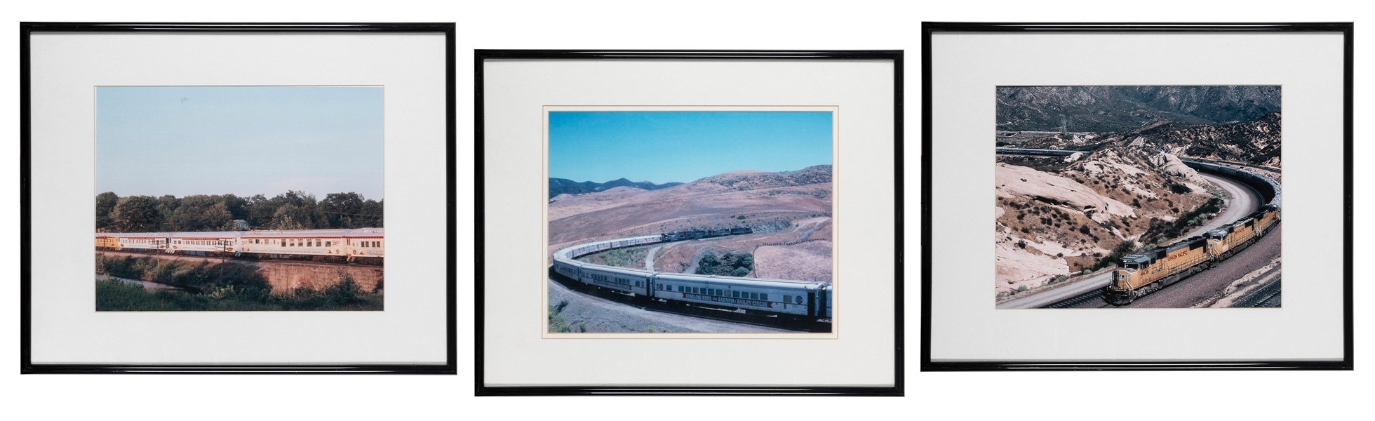  Trio of Framed Circus Train Photographs. Includes photograp...