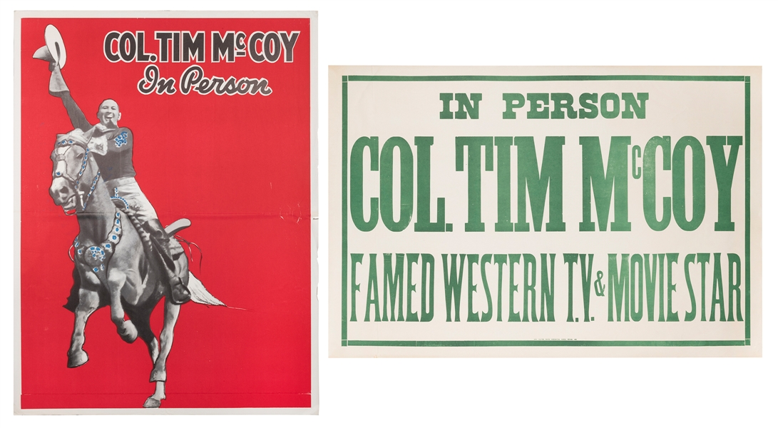  Pair of Col. Tim McCoy Posters. Includes two-color poster w...