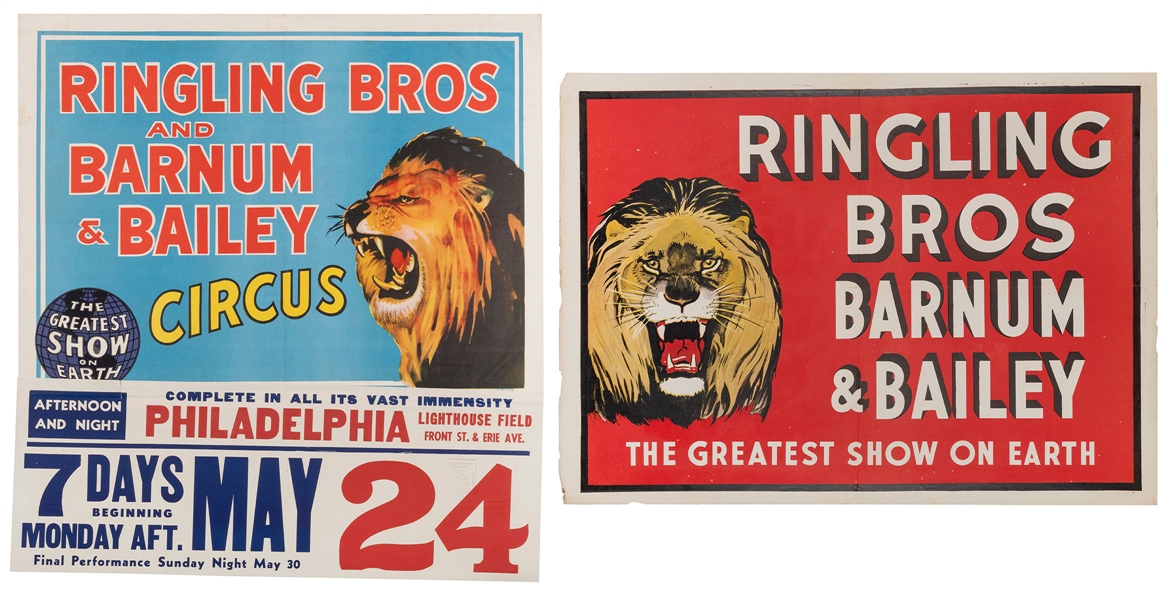  Pair of Ringling Bros. and Barnum & Bailey Posters / [Roari...