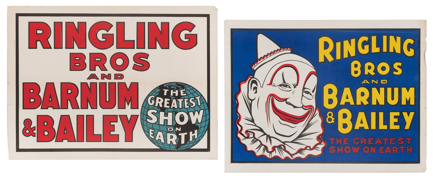  Pair of Ringling Bros. and Barnum & Bailey Posters. Circa 1...