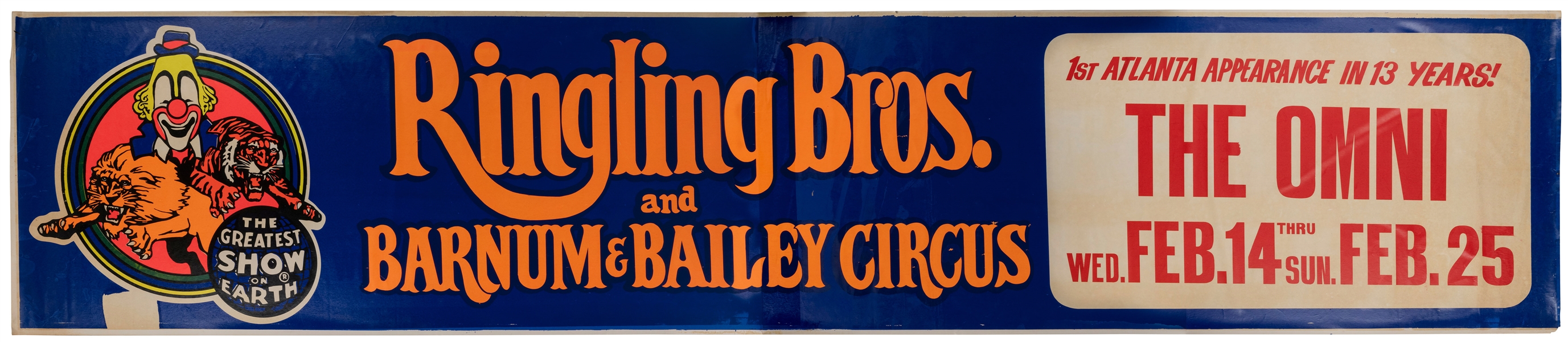  Ringling Bros. and Barnum & Bailey Circus Banner Poster. Ci...