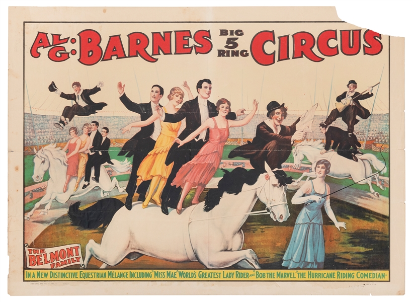  Al G. Barnes Big 5 Ring Circus / The Belmont Family. Erie L...