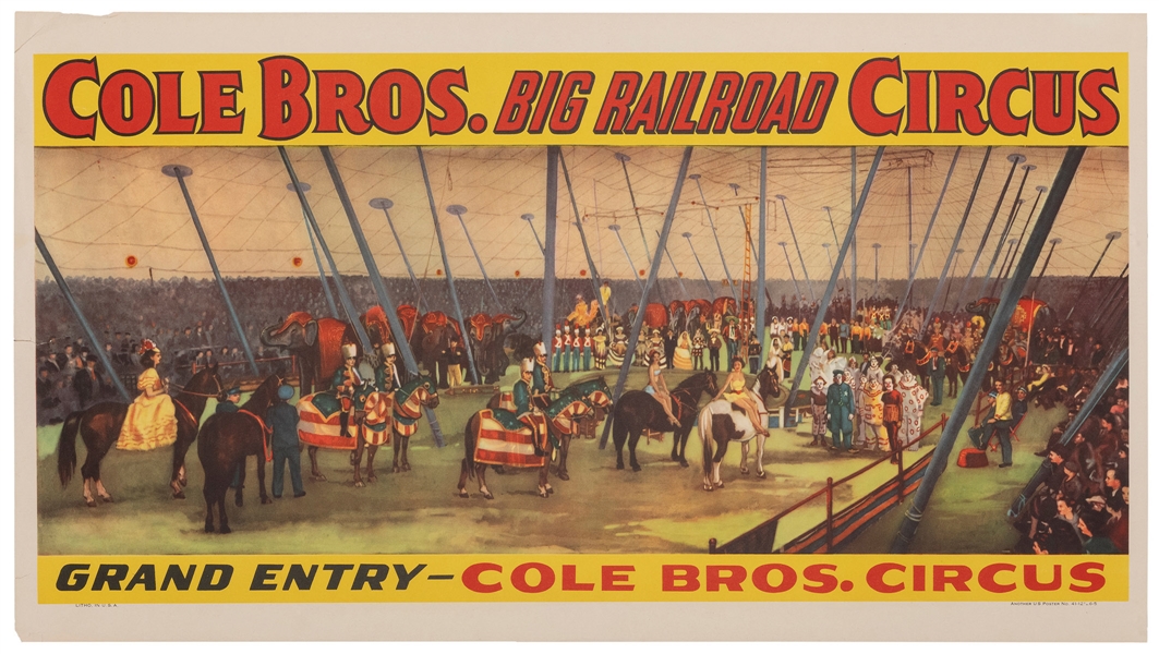  Cole Bros. Big Railroad Circus / Grand Entry. Circa 1940s. ...