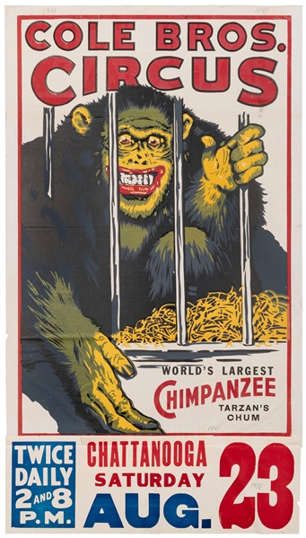  Cole Bros. Circus / [World’s Largest Chimpanzee]. Circa 194...