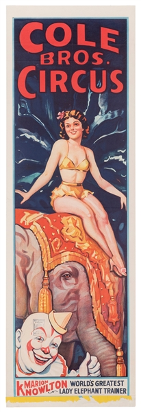  Cole Bros. Circus / Marie Knowlton. Erie Litho, ca. 1940s. ...