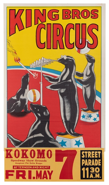  King Bros. Circus / [Seals]. Circa 1950s. One sheet. 49 ½ x...