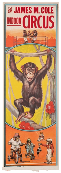  James M. Cole Indoor Circus / [Trained Monkeys]. Lithograph...