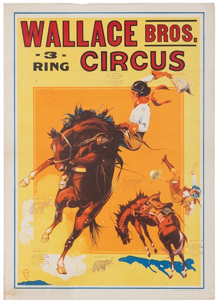 Wallace Bros. 3 Ring Circus / [Wild West / Rodeo]. Newport,...