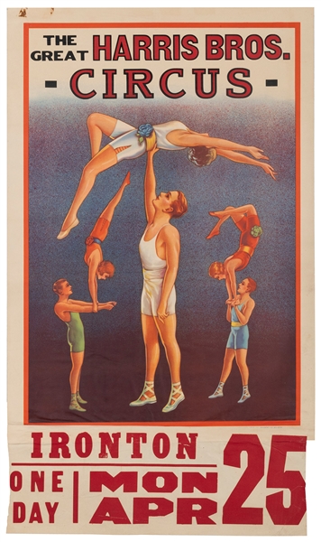  Harris Bros. Circus / [Acrobats]. Newport: Donaldson Litho,...
