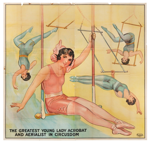  Erie Litho Six-Sheet Aerialist Stock Poster. Erie Litho, ca...
