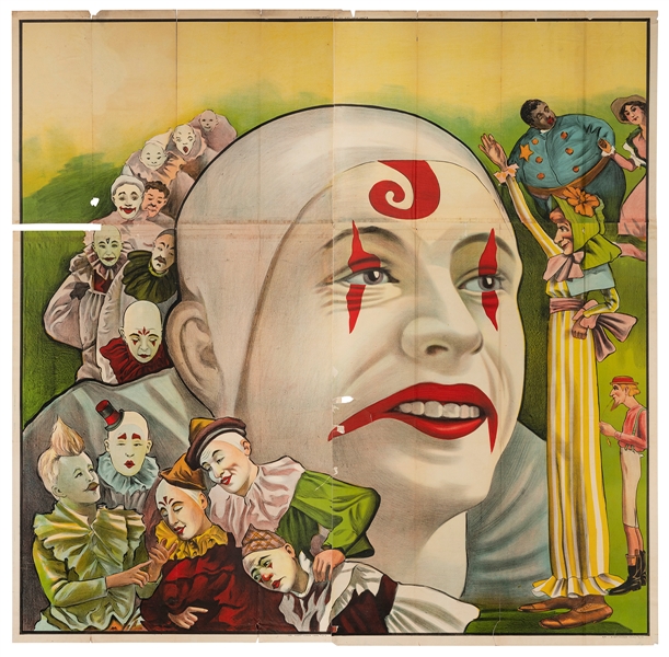  Clowns Six-Sheet Stock Poster. American, ca. 1910s/20s. Sto...