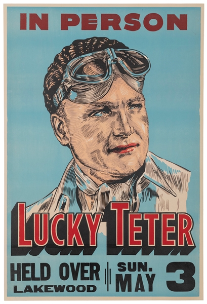  Lucky Teter. Daredevil / Stunt Driver Auto Racing Poster. 1...