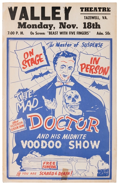  The Mad Doctor and His Midnite Voodoo Show. Benson, N.C. Ca...