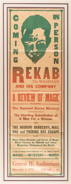  Coming in Person: Rekab the Magician and His Company Presen...
