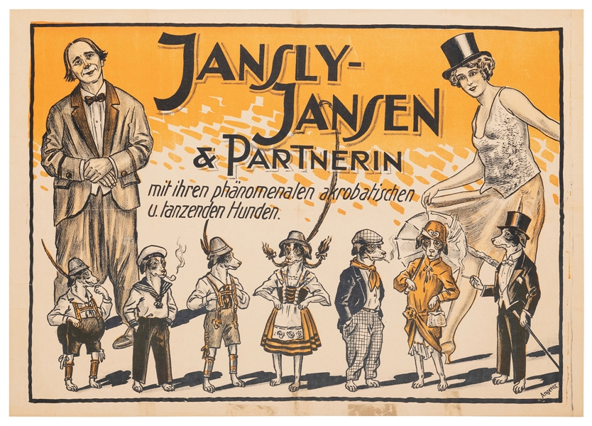  ANGEROS. Jansly–Jansen & Partnerin. A German circus lithogr...