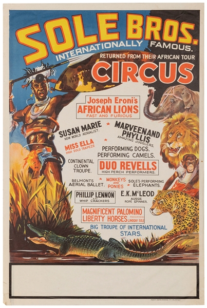  Sole Bros. Internationally Famous Circus. Sydney: Robert Bu...