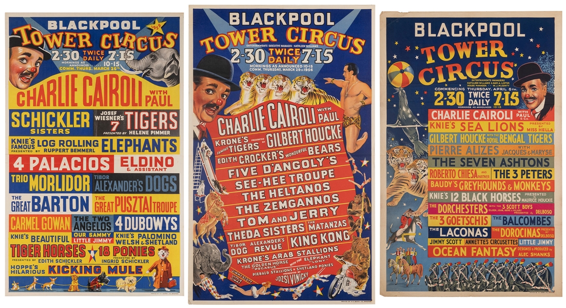  Tower Circus Blackpool Posters (3). Bradford: W.E. Berry, 1...