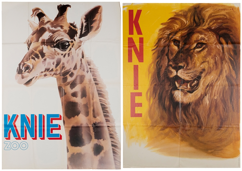 Pair of Knie Circus Posters. Circa 1960s/70s. Each 50 x 35 ...