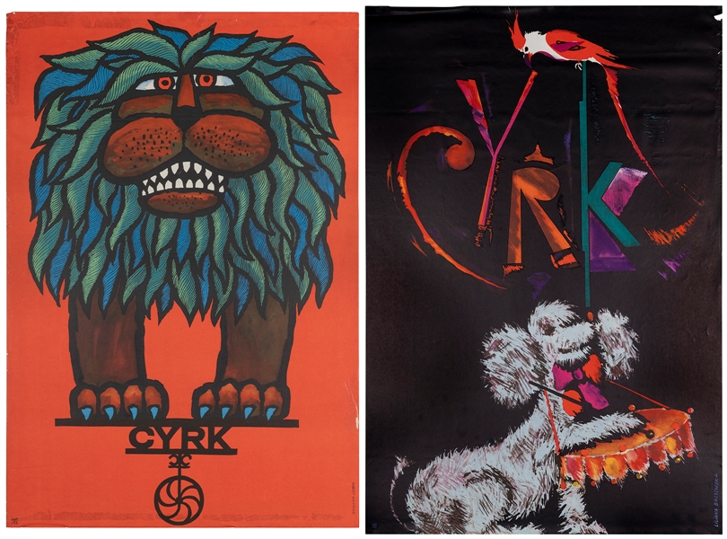  Pair of Cyrk Posters. Circa 1960s/70s. Includes HILSHER, Hu...