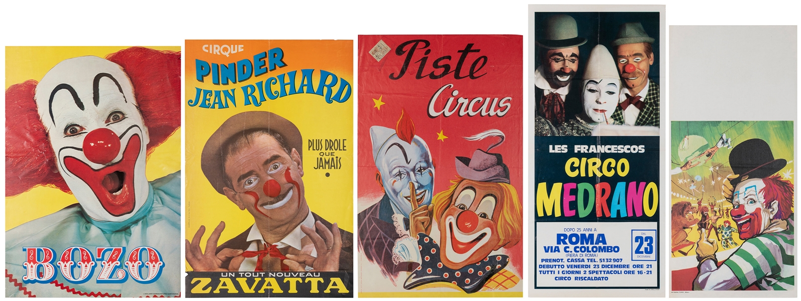  Lot of 13 European Circus Posters featuring Clowns. Circa 1...