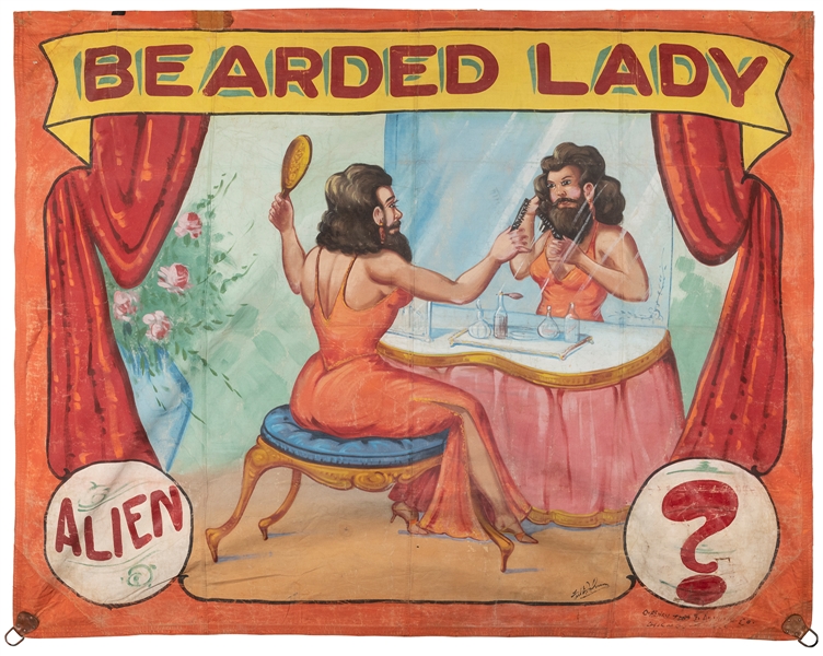  JOHNSON, Fred G. (American, 1892-1990). Bearded Lady Sidesh...