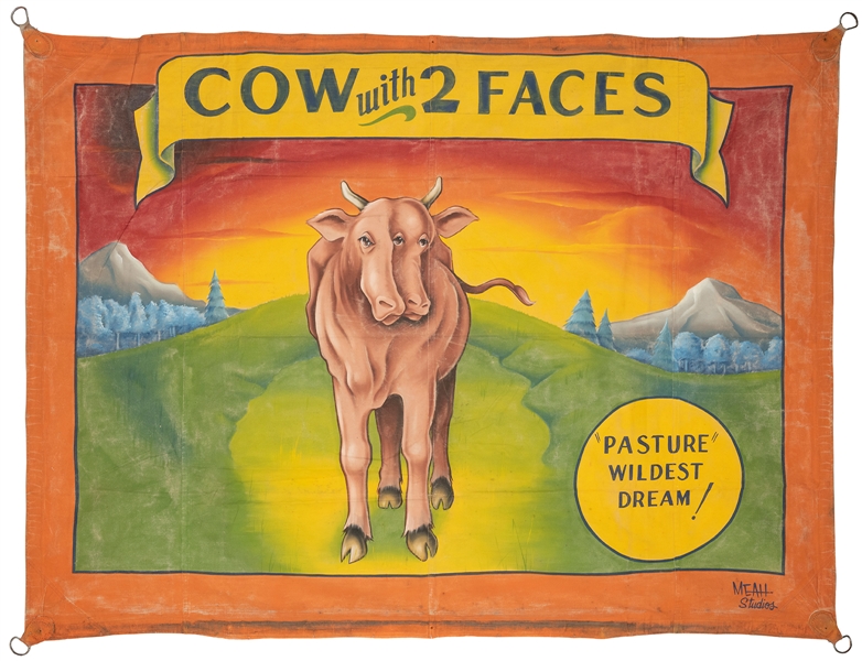  MEAH, Johnny (American, b. 1937). Cow with Two Faces Sidesh...