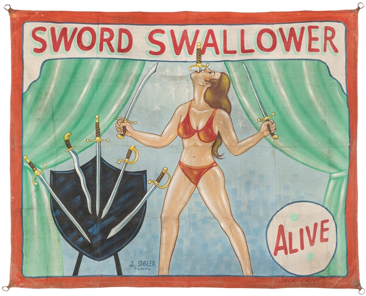  CRIPE, Jack (American, 1918-1992). Sword Swallower Sideshow...