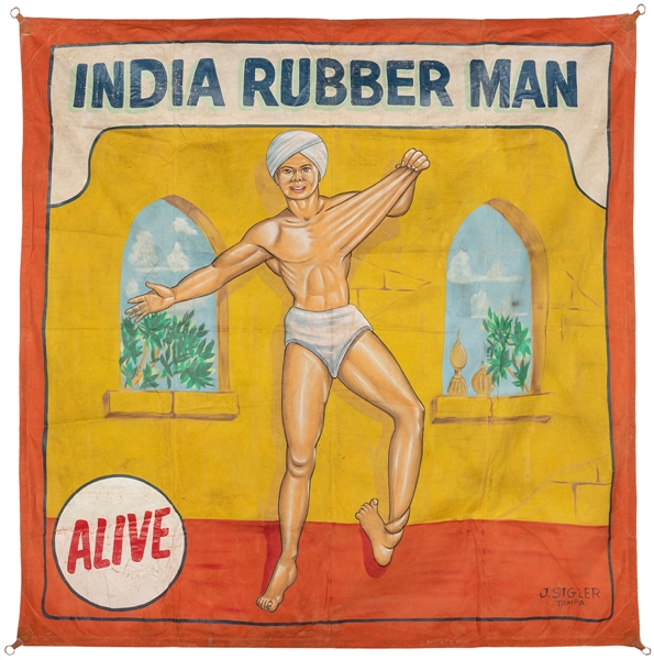  India Rubber Man Sideshow Banner. Tampa, FL: Jack Sigler. P...