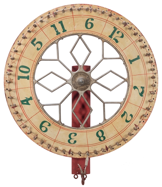  Dailey Mfg. Co. Carnival Gambling Wheel. St. Paul, MN. Wood...