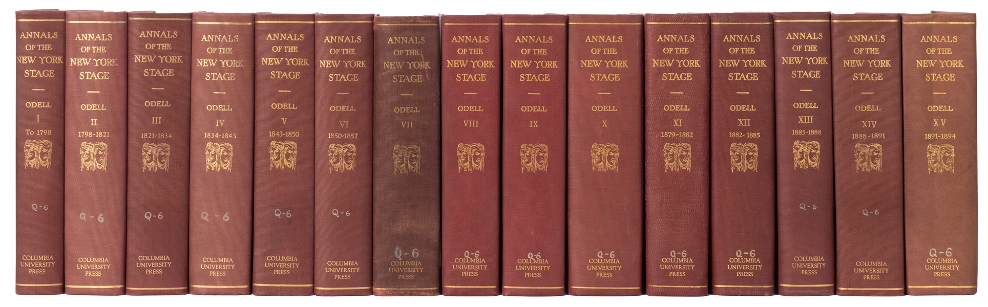  ODELL, George C.D. Annals of the New York Stage. New York: ...