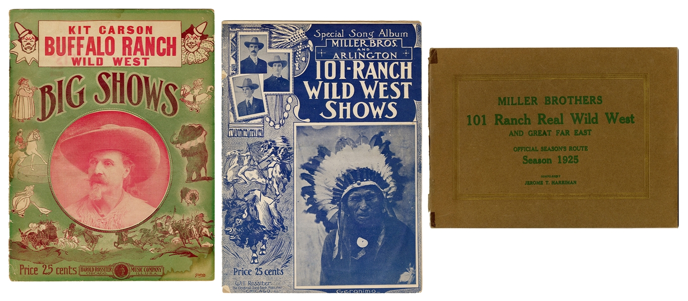  [WILD WEST] Three large song programs and route books. Incl...