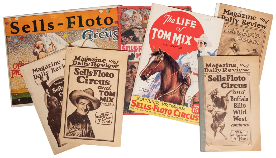  Lot of Sells-Floto Circus Magazines. Includes: 1923 program...