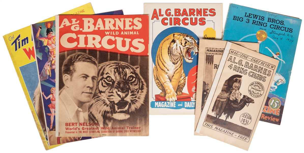  Lot of Vintage Circus Programs. American, 1920s/30s. Includ...