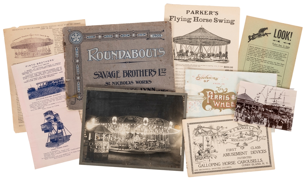  [CAROUSELS] Group of Ephemera. Including: a large format ph...