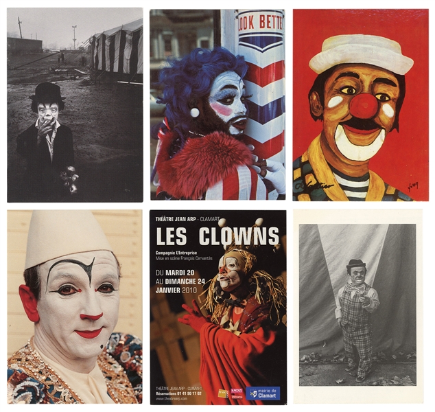  Album of Over 250 Clown Postcards. Bulk 1990s. Approximatel...