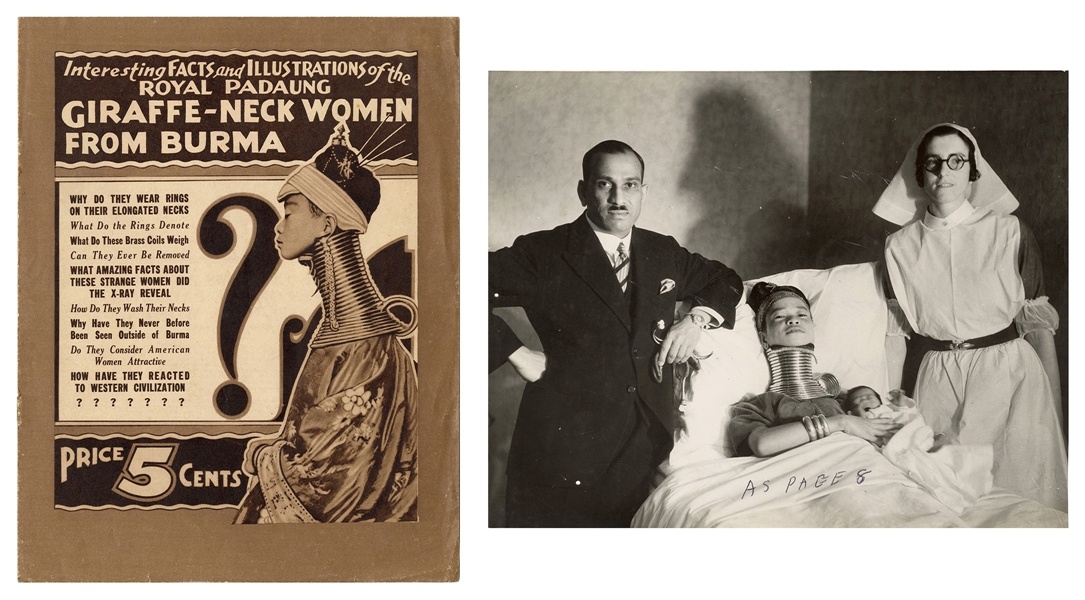  Giraffe-Neck Women Press Photo and Pitch Book. 1930s4. Incl...