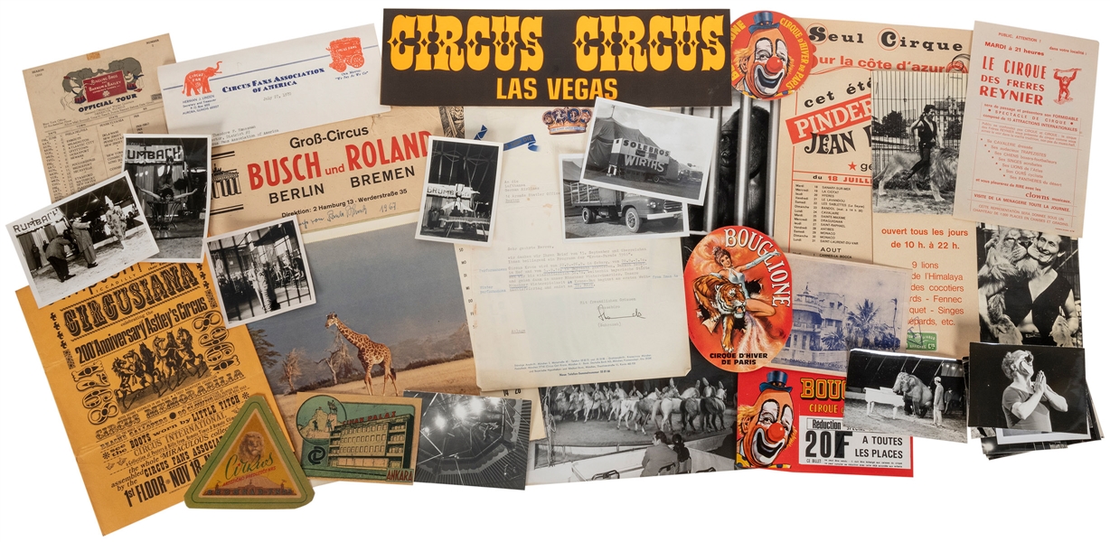  Haussman Archive of Circus Ephemera and Papers. V.p., bulk ...
