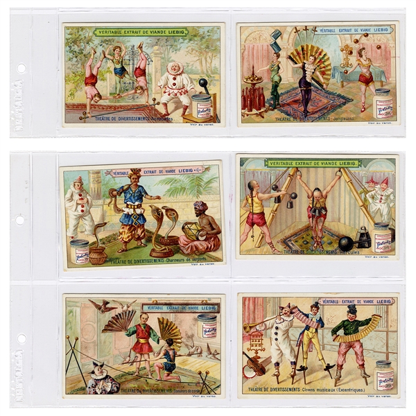  Set of 3 Liebig Variety Act / Circus Trade Card Sets. 1890s...