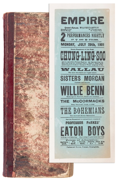  WALLAU. Scrapbook of Wallau, the “Boy Juggler.” Oblong 4to ...